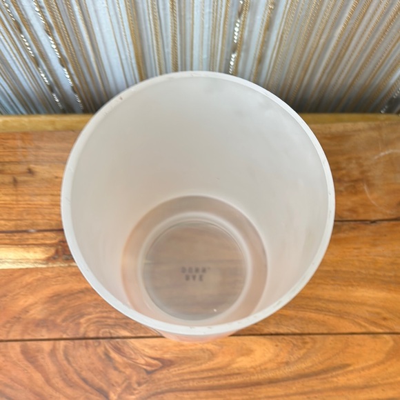 Rae Dunn Frosted Glass Vase/Candle Holder - White and Red - Picture 2 of 6